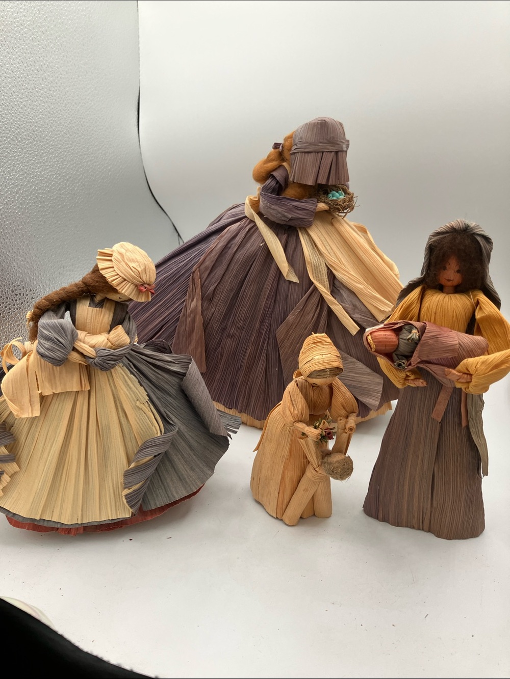 Handmade Woodlands Creations set of 4-Corn husk Women